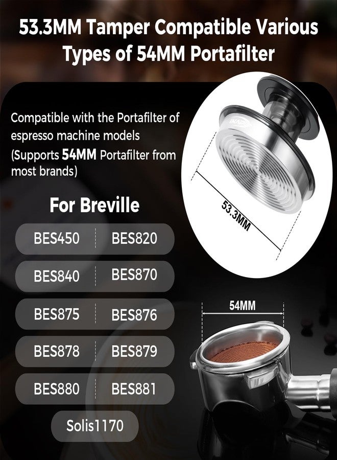 IKAPE 53MM Black Espresso Tool Set 8 IN 1, Coffee Tamper, Distributor, Magnetic Funnel, Puck Screen, Tamper Station, Stirrer Distribution Tool, Cleaning Towel and Brush - Image 2